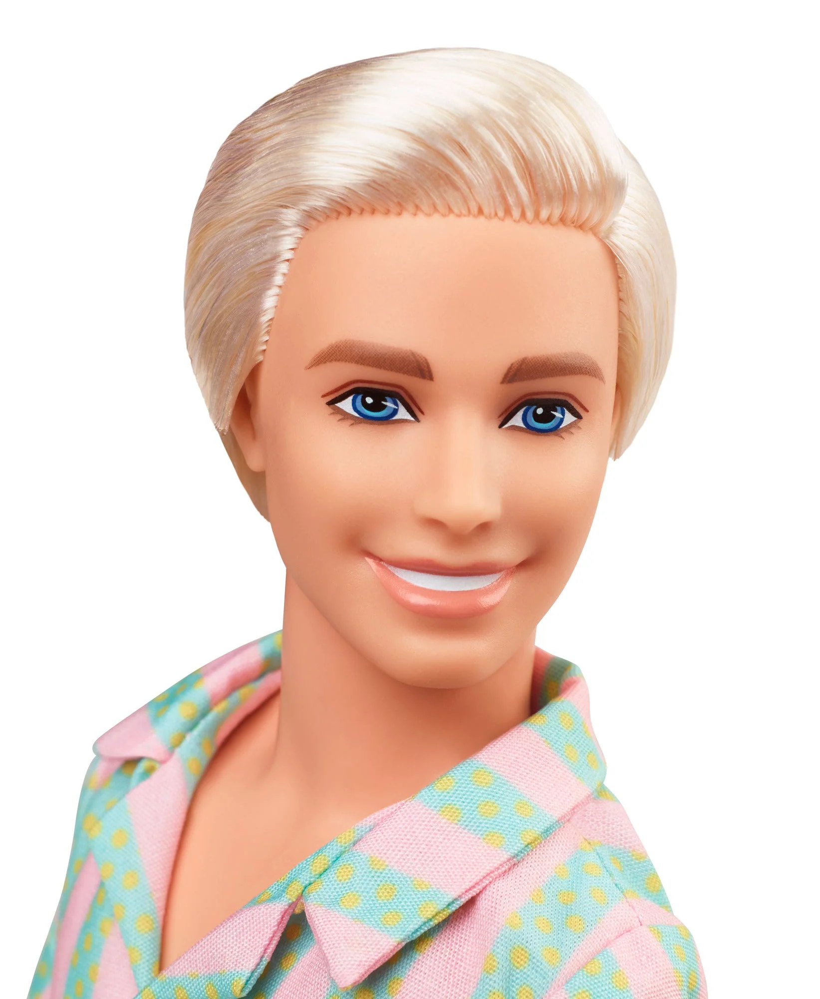 Barbie The Movie Ken Doll Wearing Pastel Striped Beach Matching Set - Image 5