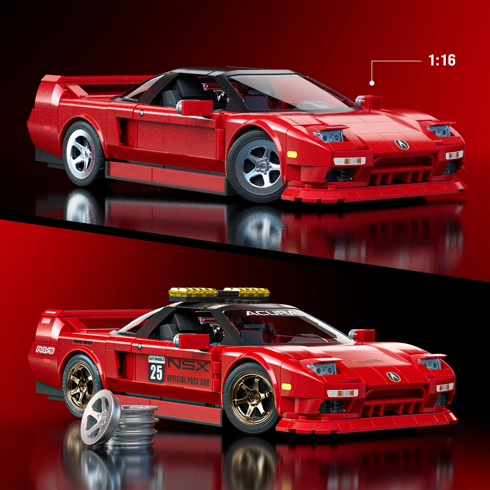 Mattel Brick Shop Hot Wheels ’90 Acura NSX Building Set - Image 4