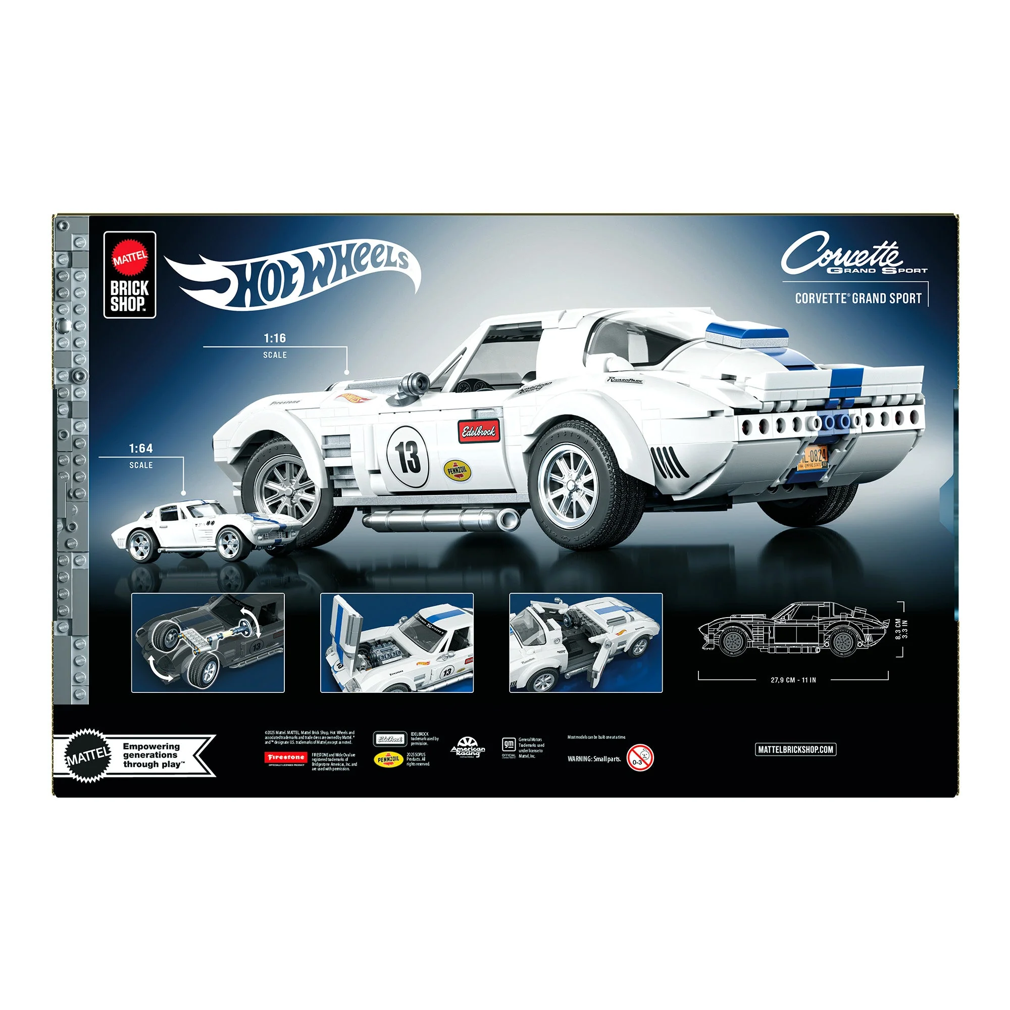 Mattel Brick Shop Hot Wheels Corvette Grand Sport Building Set - Image 10