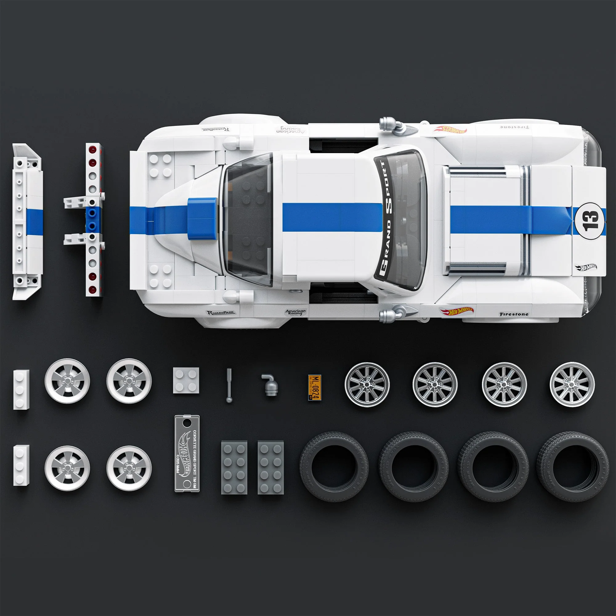 Mattel Brick Shop Hot Wheels Corvette Grand Sport Building Set - Image 4