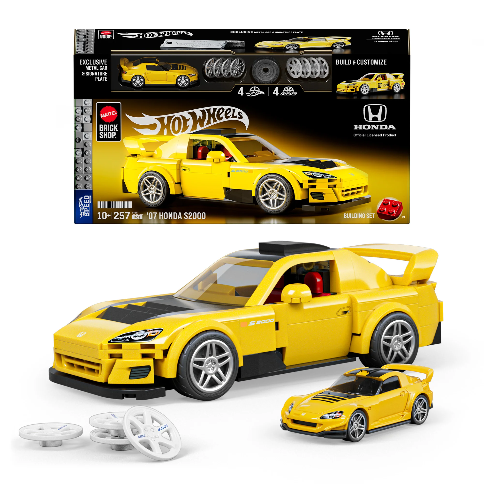 Mattel Brick Shop Hot Wheels Honda S2000 Building Collectible Set - Image 3