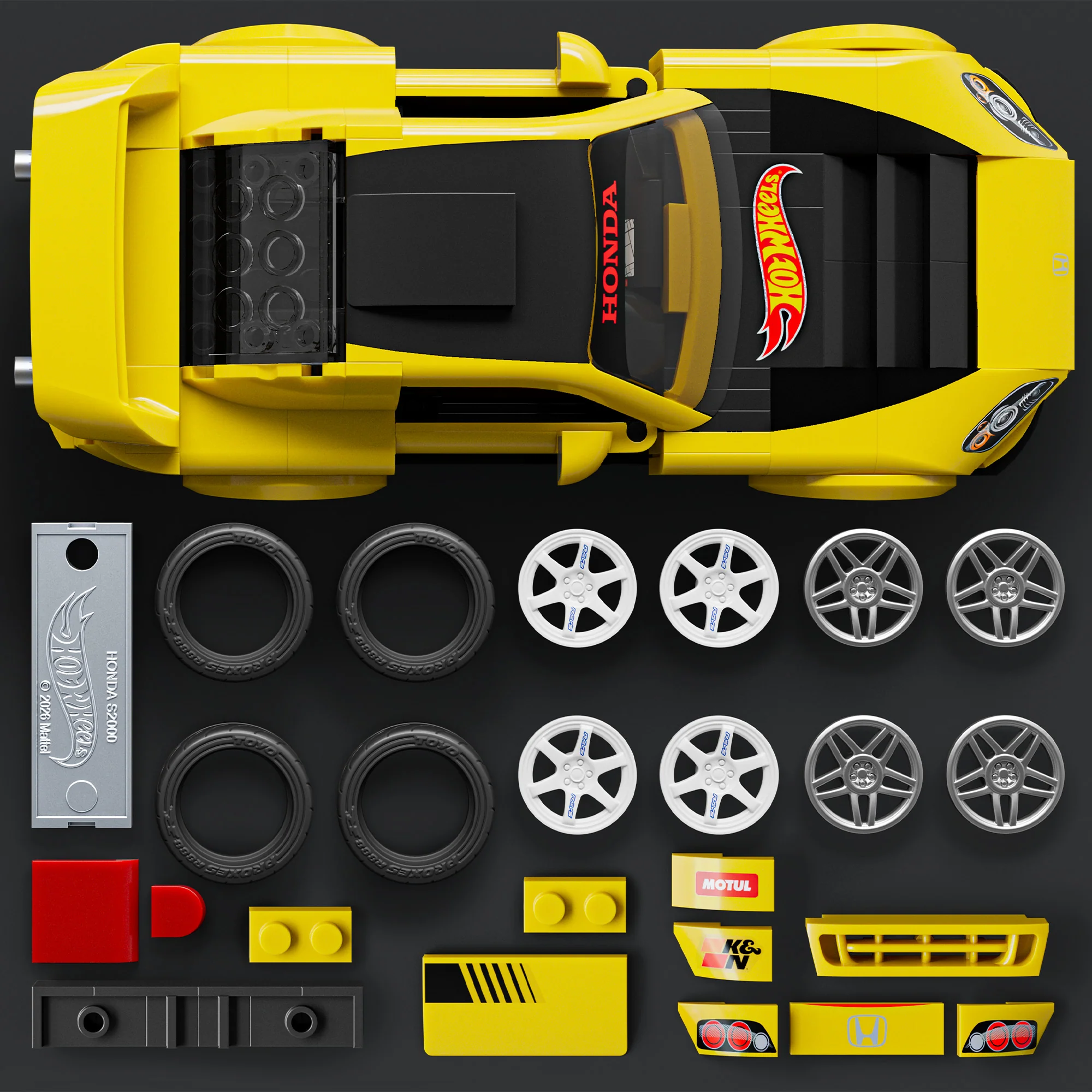 Mattel Brick Shop Hot Wheels Honda S2000 Building Collectible Set - Image 5