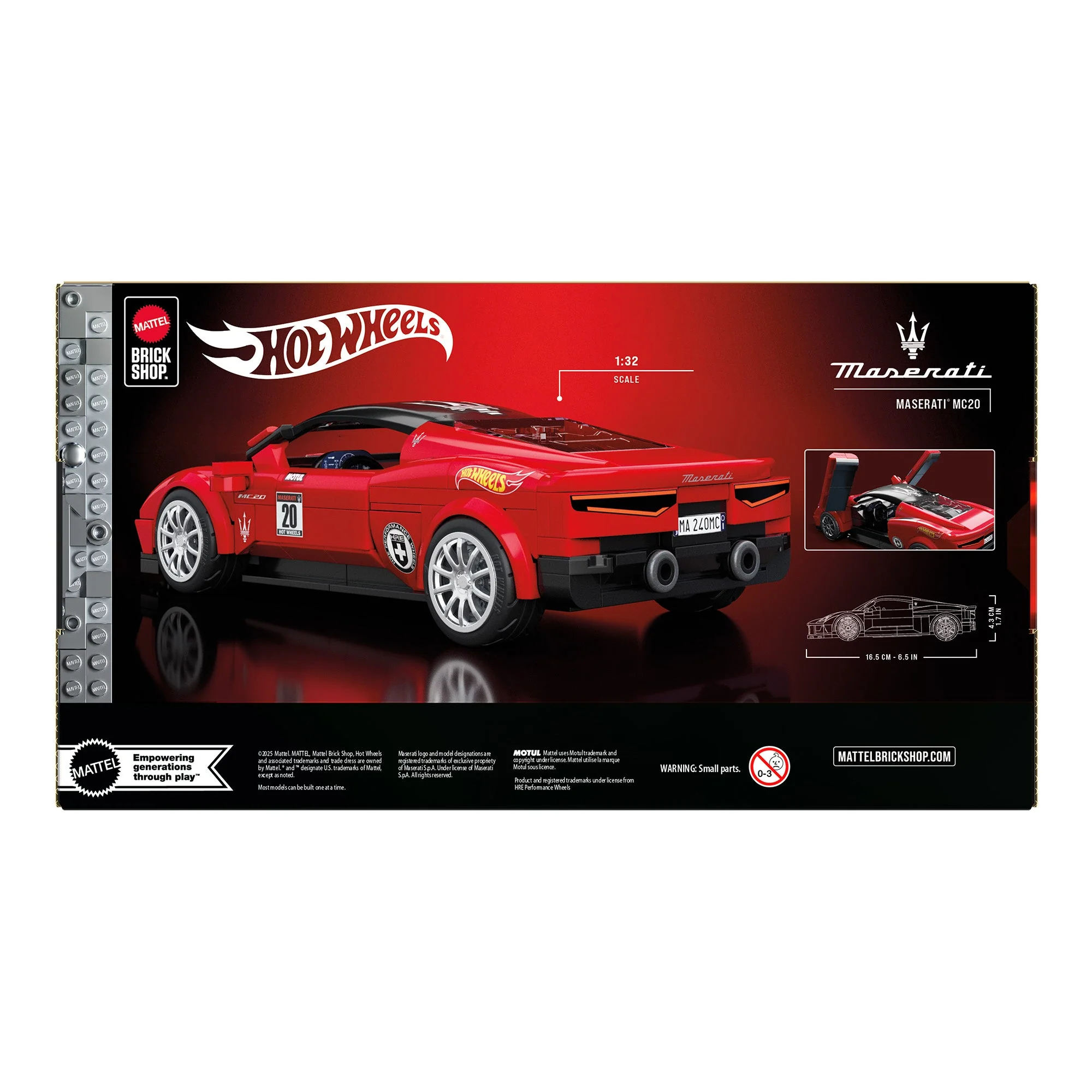 Mattel Brick Shop Hot Wheels Maserati MC20 Building Set - Image 10