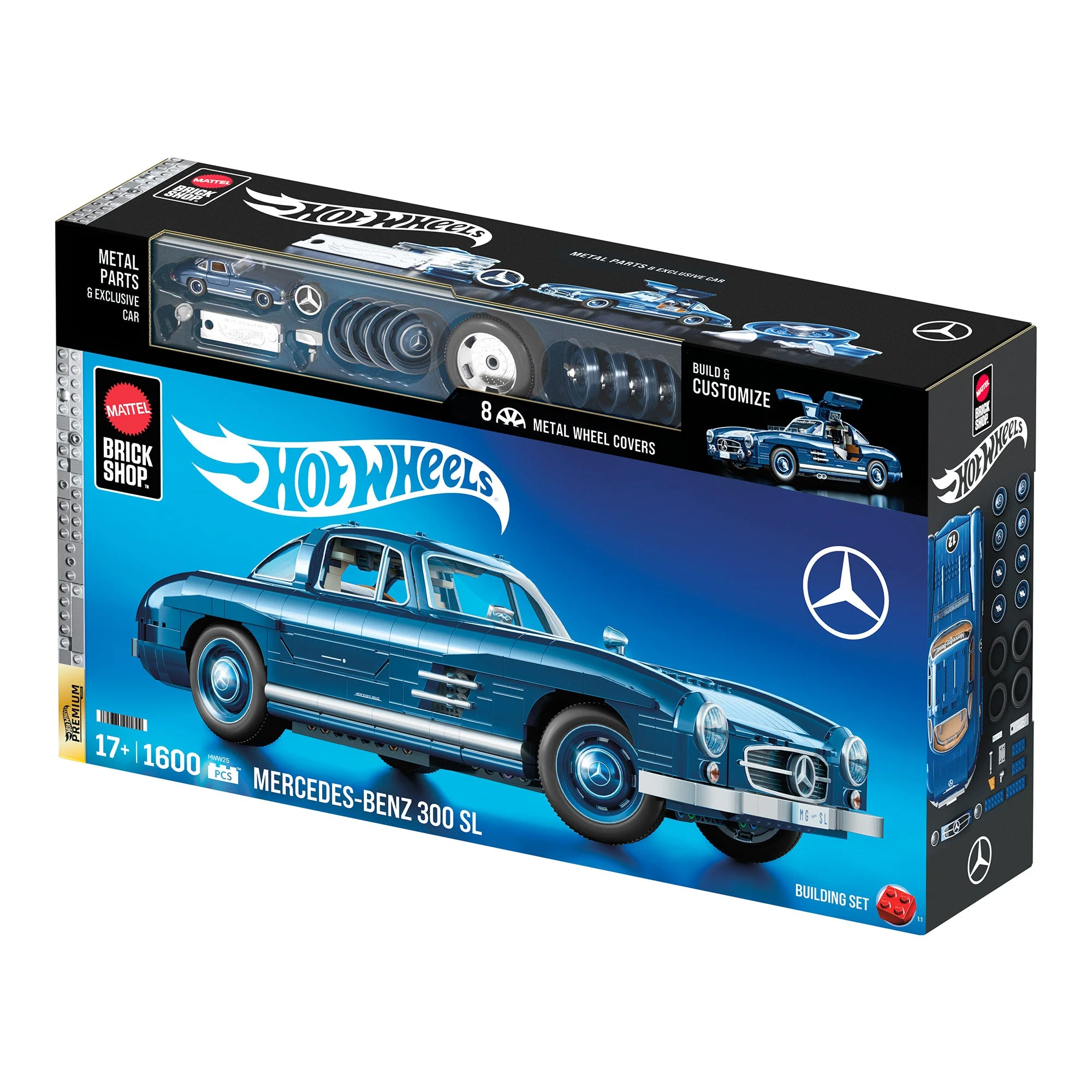 Mattel Brick Shop Hot Wheels Mercedes-Benz 300 SL Building Set - Image 10