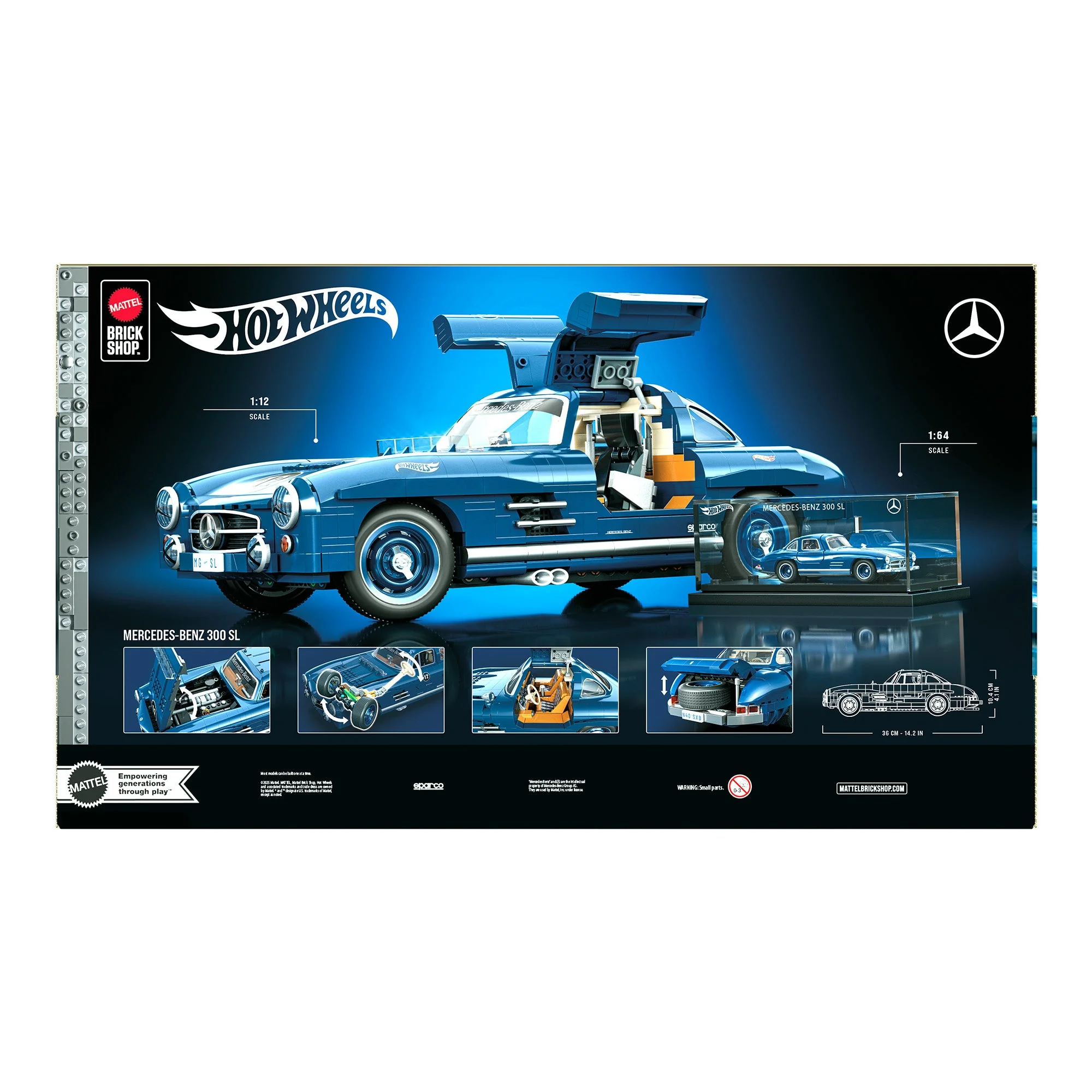 Mattel Brick Shop Hot Wheels Mercedes-Benz 300 SL Building Set - Image 11