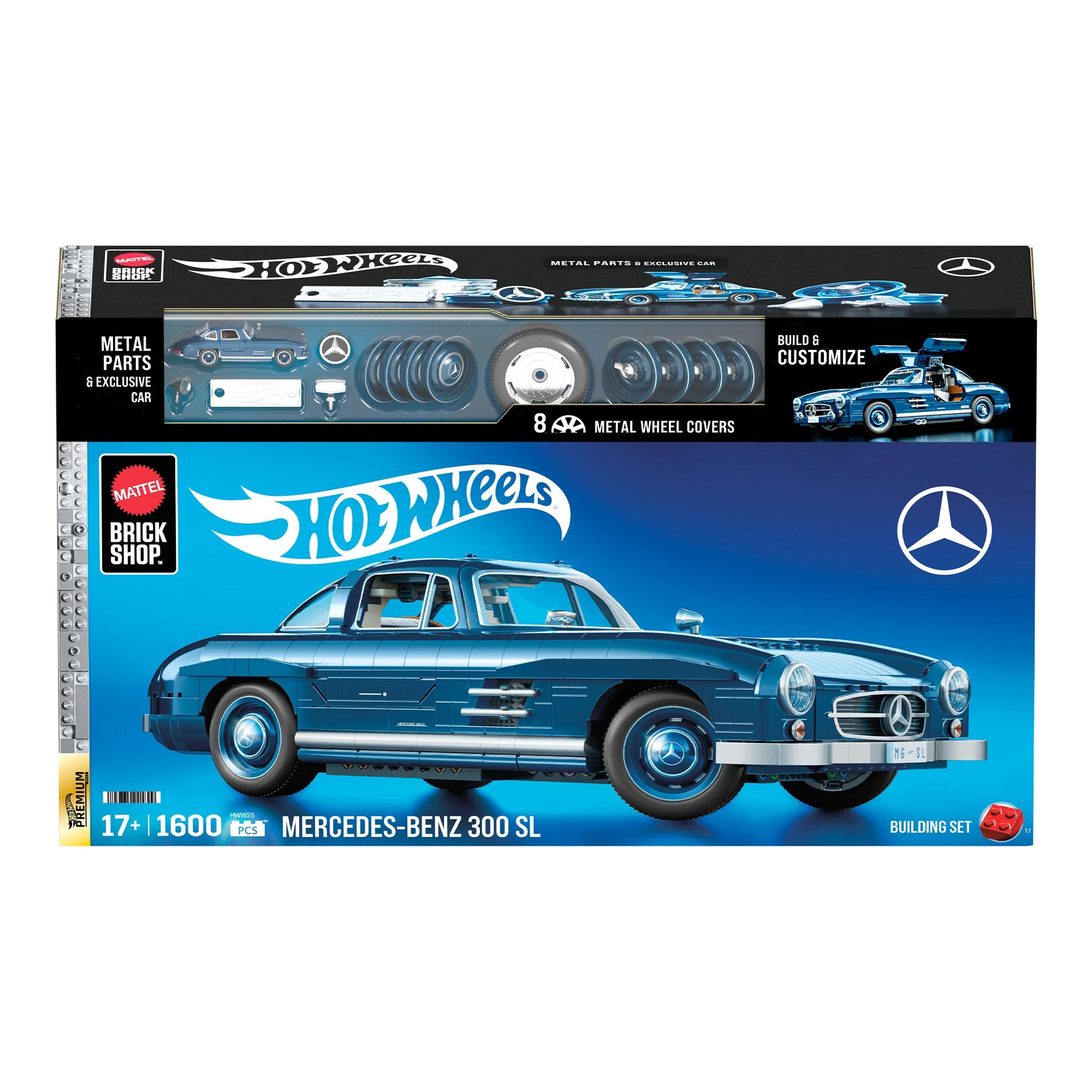 Mattel Brick Shop Hot Wheels Mercedes-Benz 300 SL Building Set - Image 8