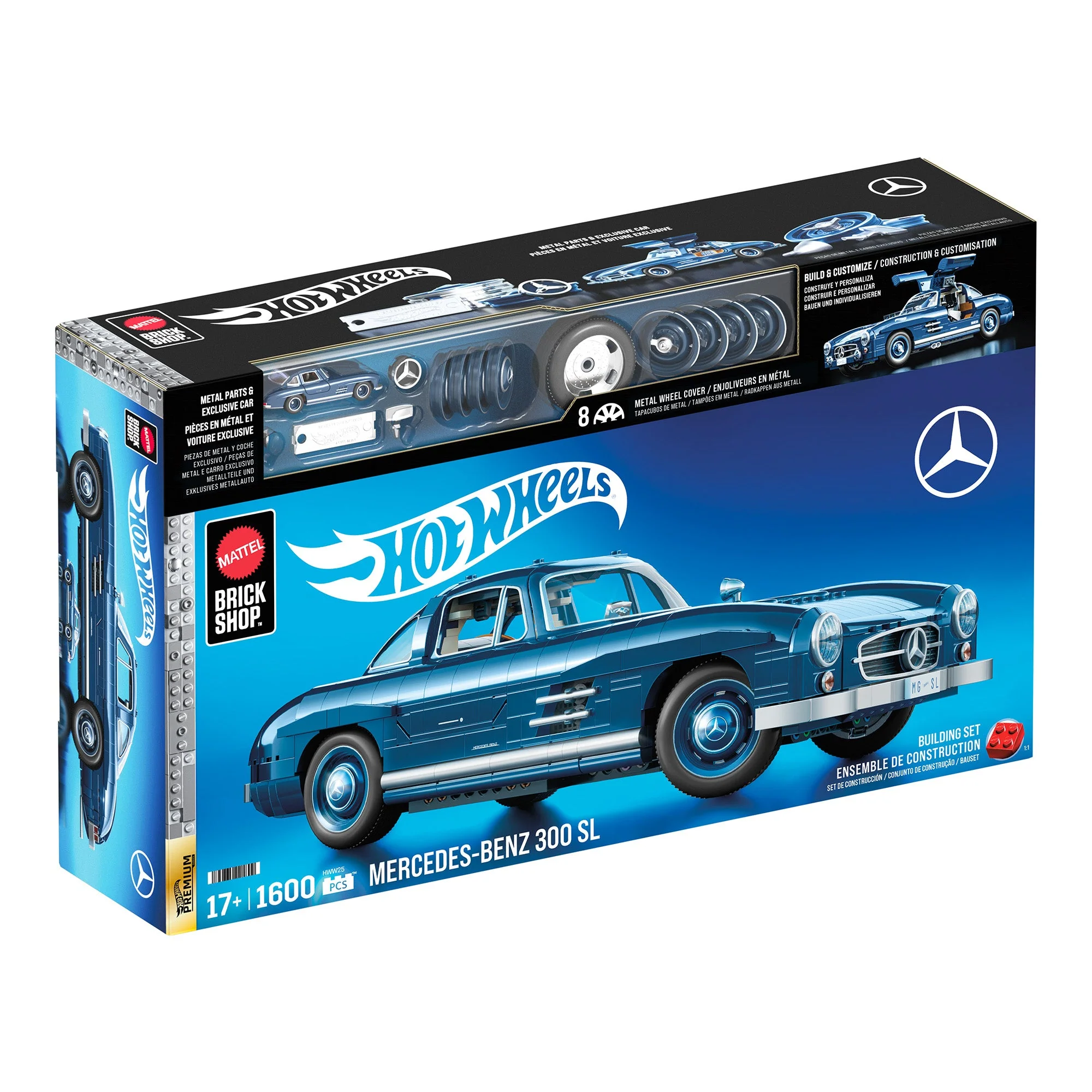 Mattel Brick Shop Hot Wheels Mercedes-Benz 300 SL Building Set - Image 9