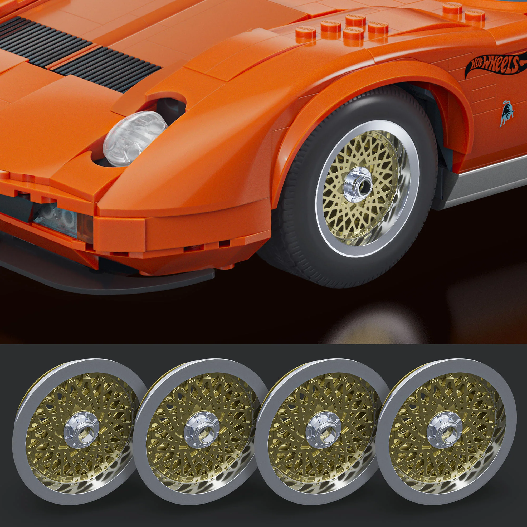 Mattel Brick Shop x Hot Wheels Lamborghini Miura P400 SV Building Collectible Set - Image 6